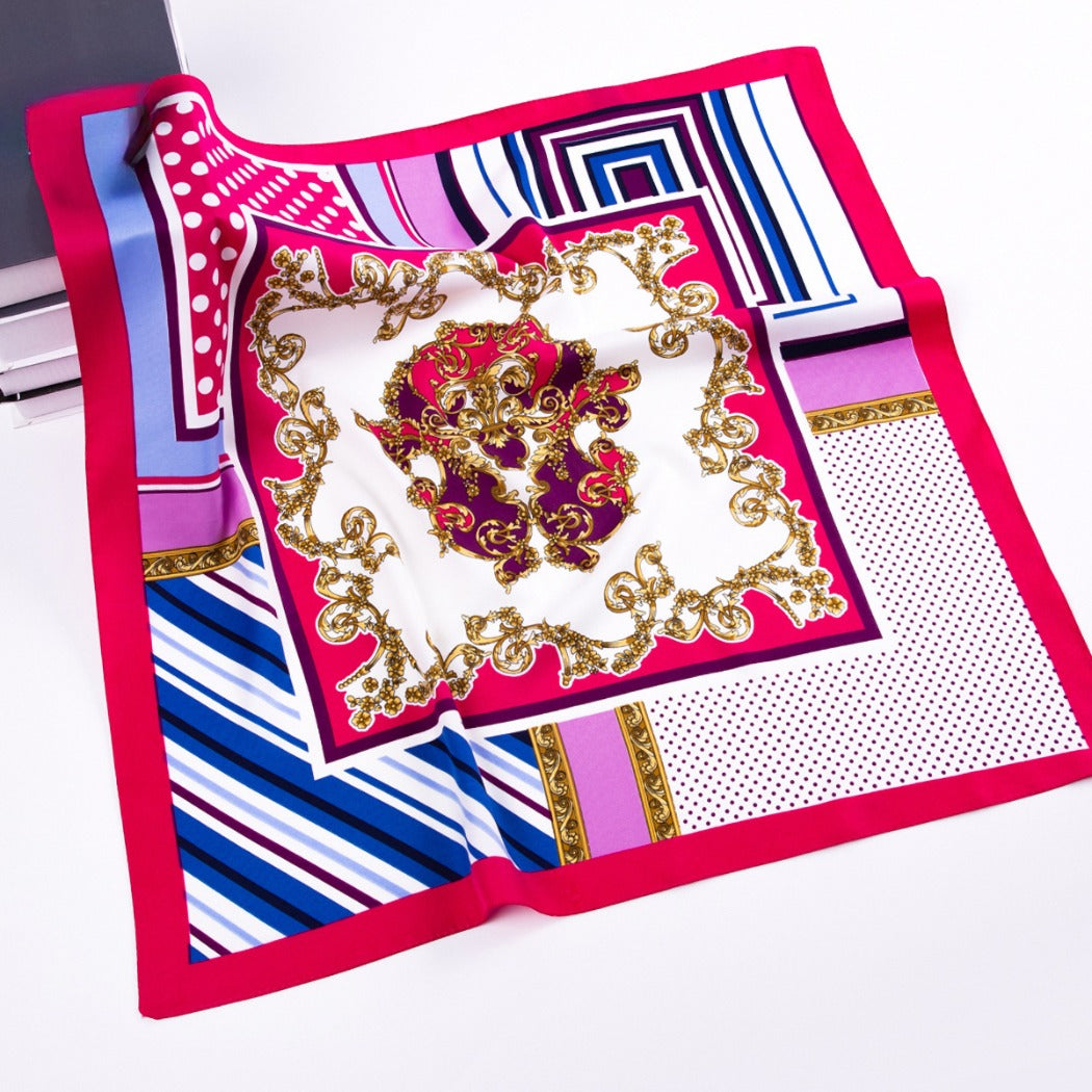Scarvii - Vintage Mixed-Print Scarf - Paisley, Polka Dots &amp; Stripes