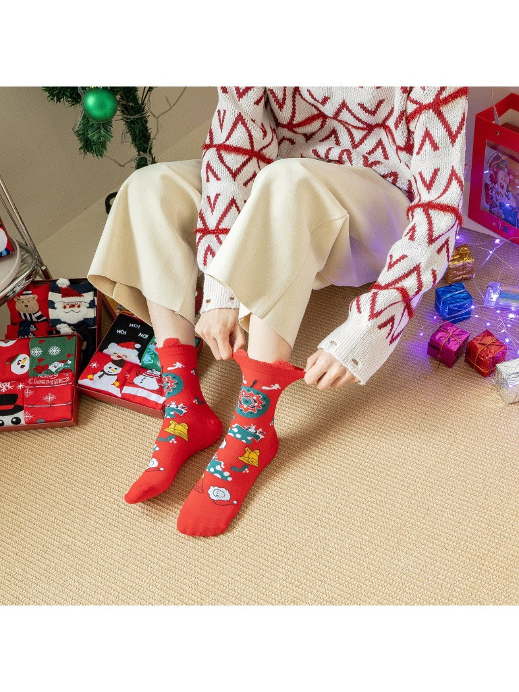 Rufia - Christmas Socks Gift Box Set - Cute &amp; Festive