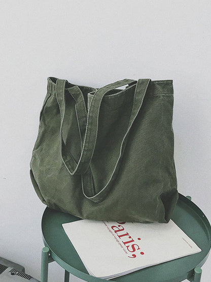 Simple Solid Color Canvas Bag