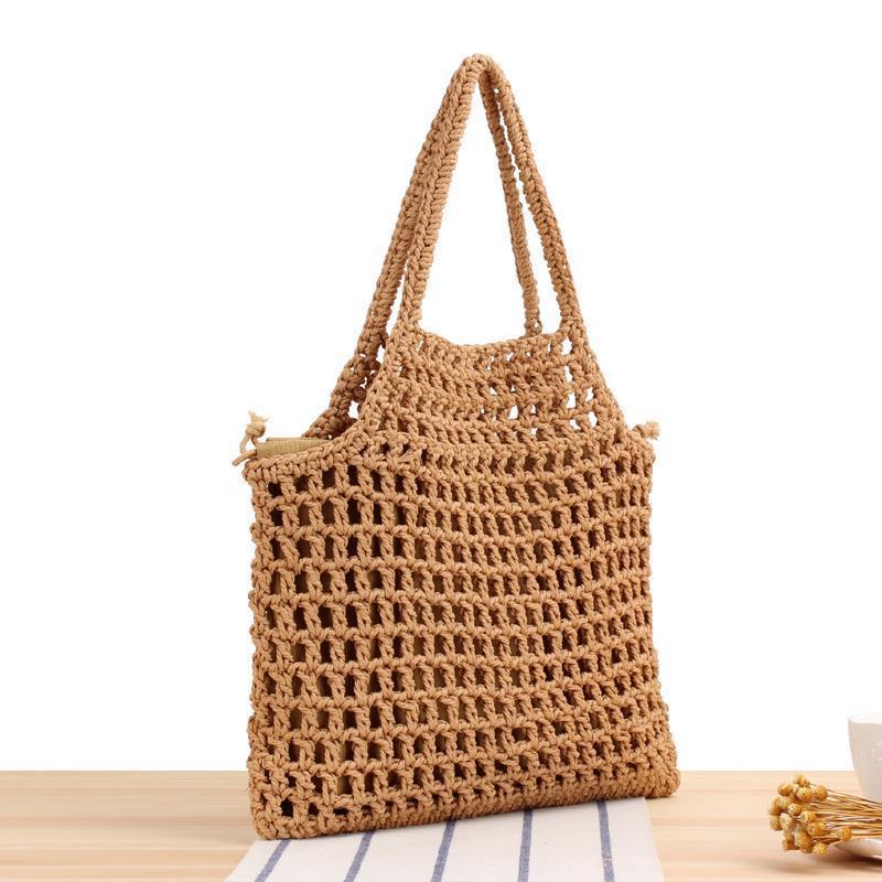 Crochet Market Bag Literary Cotton Braided Bag