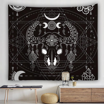 Datura Moon Sun Bohemian Background Cloth Bedroom Home Hanging Cloth Tapestry