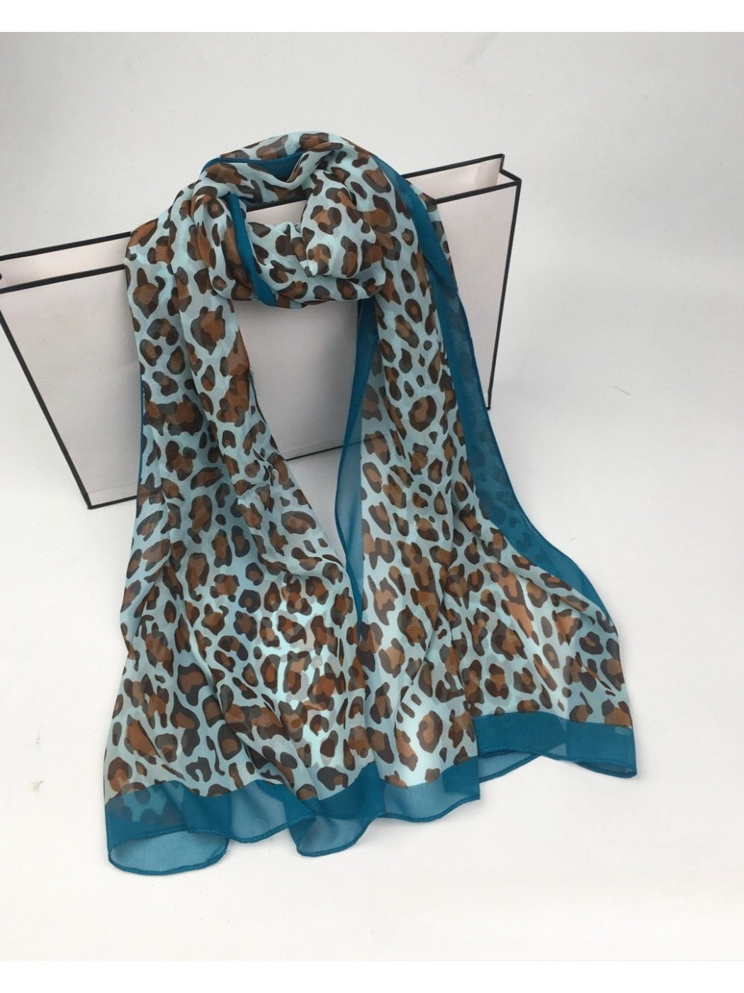Scarvii - Chiffon Scarf with Leopard Print