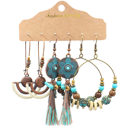 Fashion Tassel Earrings Set for Women - Vintage Style