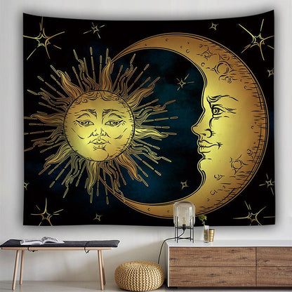Datura Moon Sun Bohemian Background Cloth Bedroom Home Hanging Cloth Tapestry