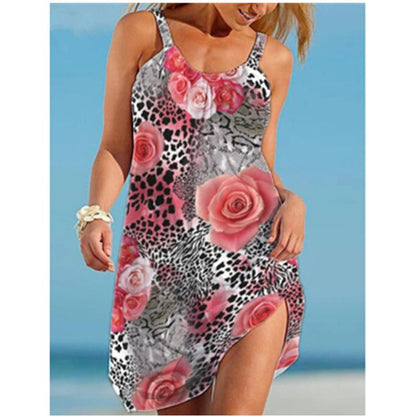 Printed Beach Skirt Small Fresh City Leisure Printed Women'S A-Line Dress