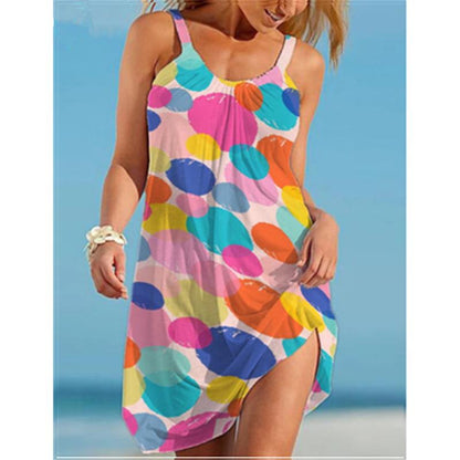 Printed Beach Skirt Small Fresh City Leisure Printed Women'S A-Line Dress