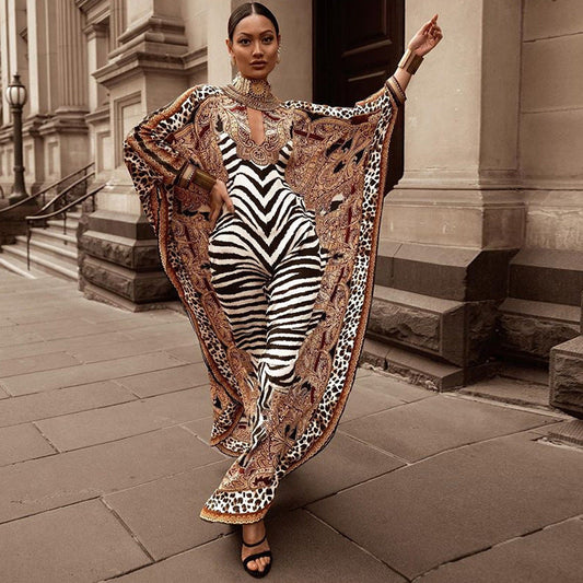 New Women'S Middle Eastern Printed Skirt Large Loose Robe