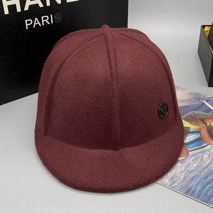 Trendy Wool Baseball Cap Adjustable Casual Sun Hat