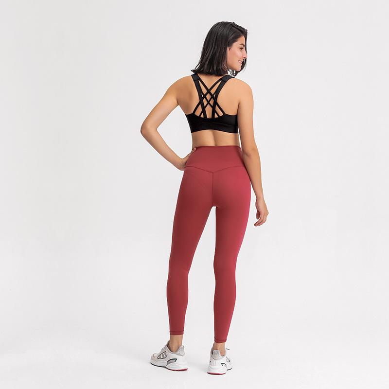 Double-Sided Single Grinding Sports Bra Cross Back Shockproof Upholstery High Intensity Sports Underwear