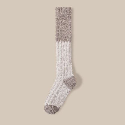 Rufia - Color Block Knee-High Towel Socks
