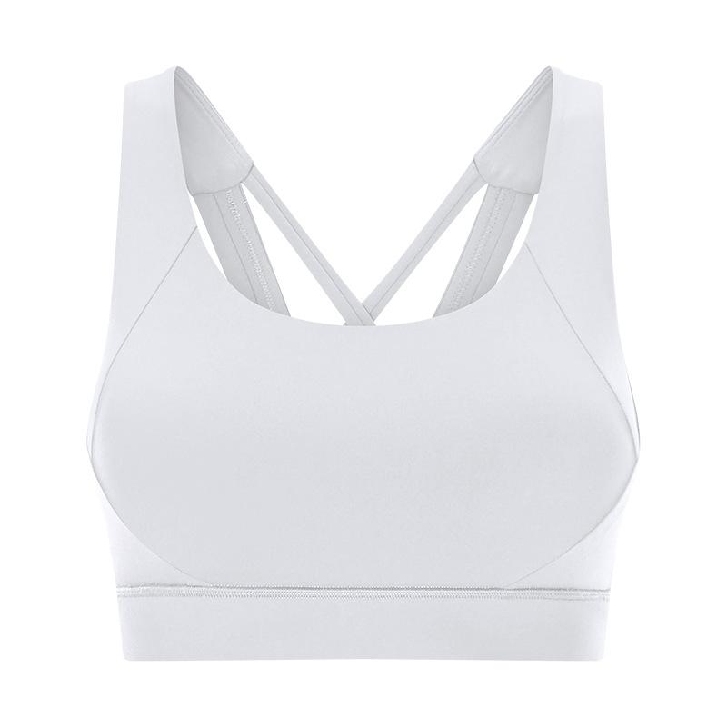 Double-Sided Single Grinding Sports Bra Cross Back Shockproof Upholstery High Intensity Sports Underwear