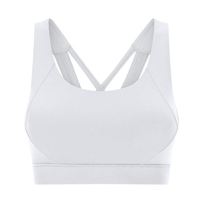 Double-Sided Single Grinding Sports Bra Cross Back Shockproof Upholstery High Intensity Sports Underwear