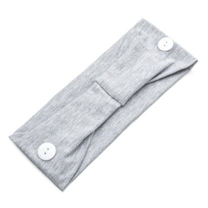 Solid Color Button Mask Hair Band Anti-Strangulation Cotton Elastic Yoga Fitness For Men And Women Sports Wash Hair Accessories Can Be Customized