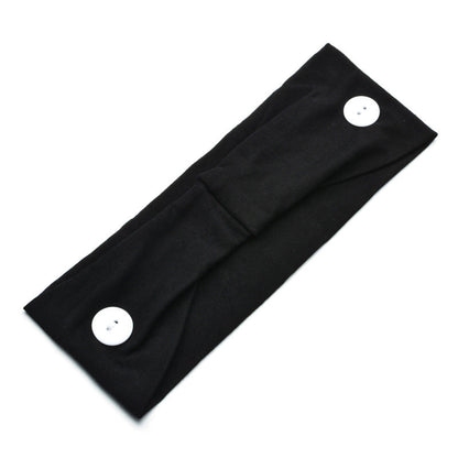 Solid Color Button Mask Hair Band Anti-Strangulation Cotton Elastic Yoga Fitness For Men And Women Sports Wash Hair Accessories Can Be Customized