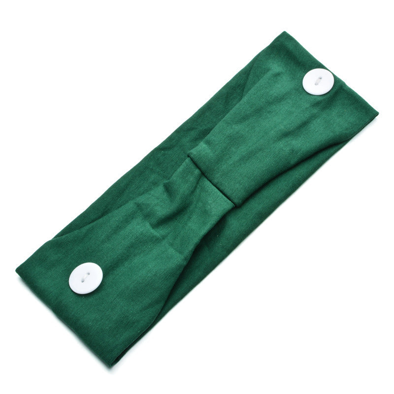 Solid Color Button Mask Hair Band Anti-Strangulation Cotton Elastic Yoga Fitness For Men And Women Sports Wash Hair Accessories Can Be Customized