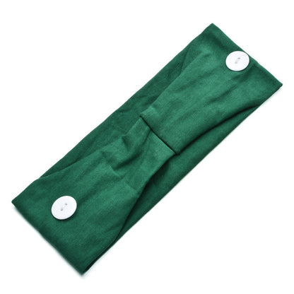 Solid Color Button Mask Hair Band Anti-Strangulation Cotton Elastic Yoga Fitness For Men And Women Sports Wash Hair Accessories Can Be Customized