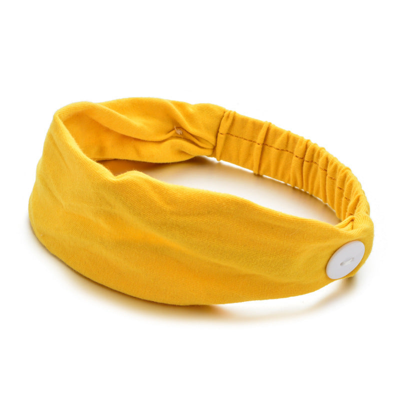 Solid Color Button Mask Hair Band Anti-Strangulation Cotton Elastic Yoga Fitness For Men And Women Sports Wash Hair Accessories Can Be Customized