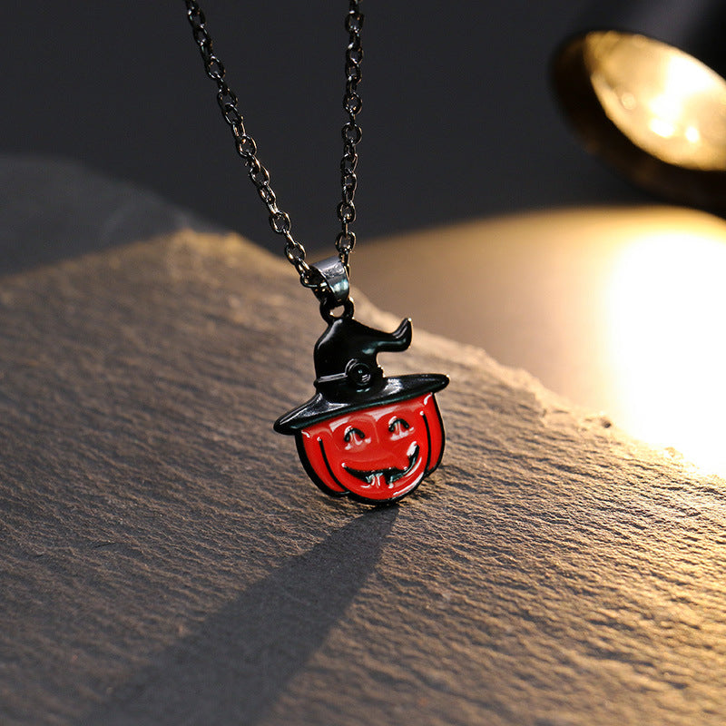 Halloween Ghost Skull Bat Pumpkin Pendant Necklace