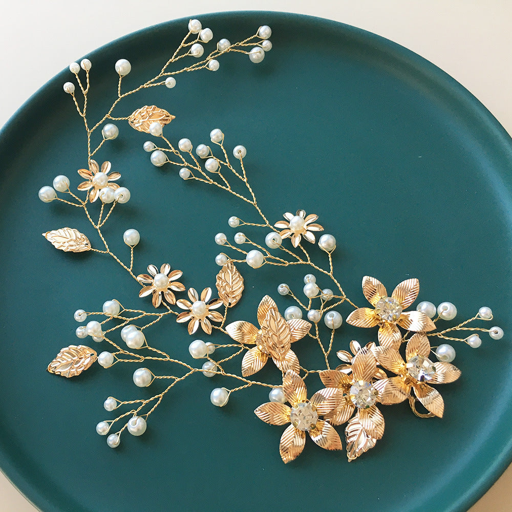 Gold Leaf Flower Headband Wedding Accessories