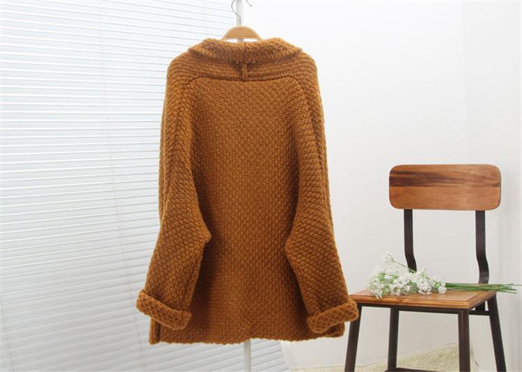 Casual Solid Color Knitted Long Cardigan
