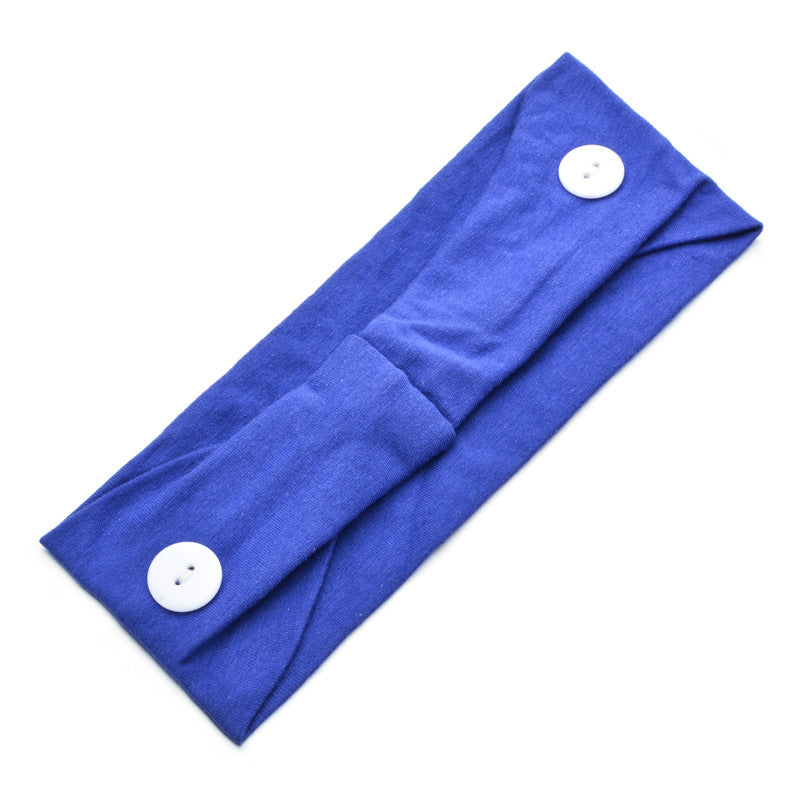 Solid Color Button Mask Hair Band Anti-Strangulation Cotton Elastic Yoga Fitness For Men And Women Sports Wash Hair Accessories Can Be Customized