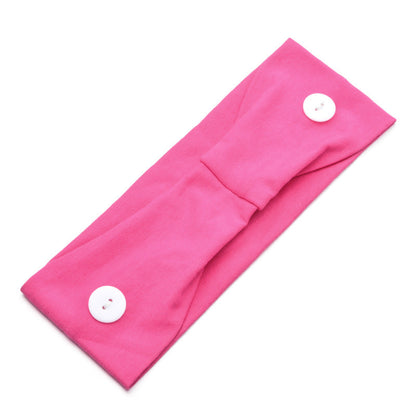 Solid Color Button Mask Hair Band Anti-Strangulation Cotton Elastic Yoga Fitness For Men And Women Sports Wash Hair Accessories Can Be Customized