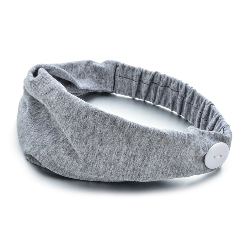 Solid Color Button Mask Hair Band Anti-Strangulation Cotton Elastic Yoga Fitness For Men And Women Sports Wash Hair Accessories Can Be Customized