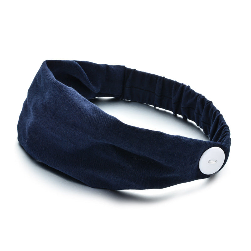 Solid Color Button Mask Hair Band Anti-Strangulation Cotton Elastic Yoga Fitness For Men And Women Sports Wash Hair Accessories Can Be Customized