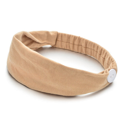 Solid Color Button Mask Hair Band Anti-Strangulation Cotton Elastic Yoga Fitness For Men And Women Sports Wash Hair Accessories Can Be Customized
