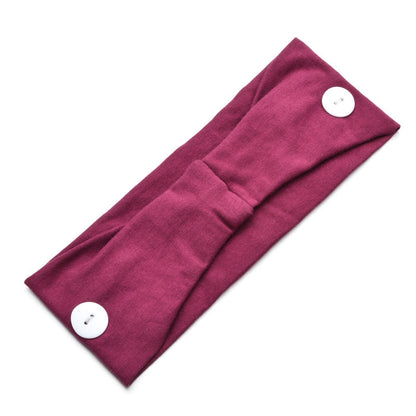 Solid Color Button Mask Hair Band Anti-Strangulation Cotton Elastic Yoga Fitness For Men And Women Sports Wash Hair Accessories Can Be Customized