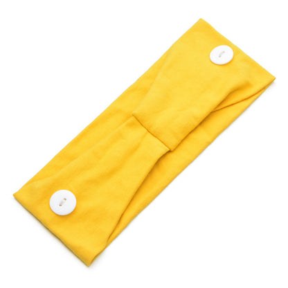 Solid Color Button Mask Hair Band Anti-Strangulation Cotton Elastic Yoga Fitness For Men And Women Sports Wash Hair Accessories Can Be Customized
