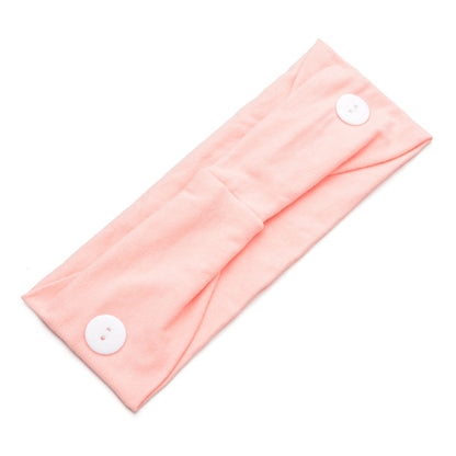 Solid Color Button Mask Hair Band Anti-Strangulation Cotton Elastic Yoga Fitness For Men And Women Sports Wash Hair Accessories Can Be Customized
