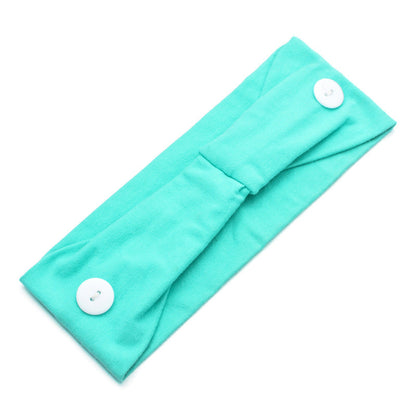 Solid Color Button Mask Hair Band Anti-Strangulation Cotton Elastic Yoga Fitness For Men And Women Sports Wash Hair Accessories Can Be Customized