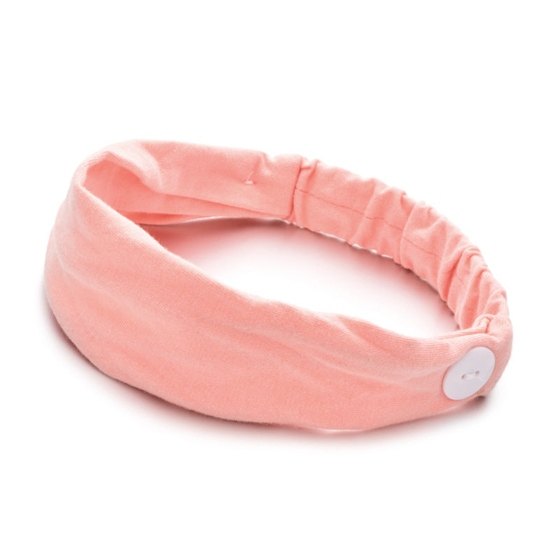Solid Color Button Mask Hair Band Anti-Strangulation Cotton Elastic Yoga Fitness For Men And Women Sports Wash Hair Accessories Can Be Customized