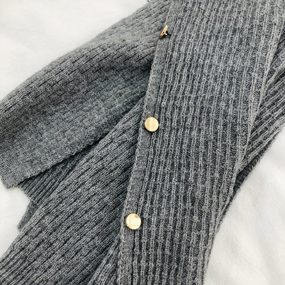 Elegant Winter Cozy Knitted Button Cape Scarf