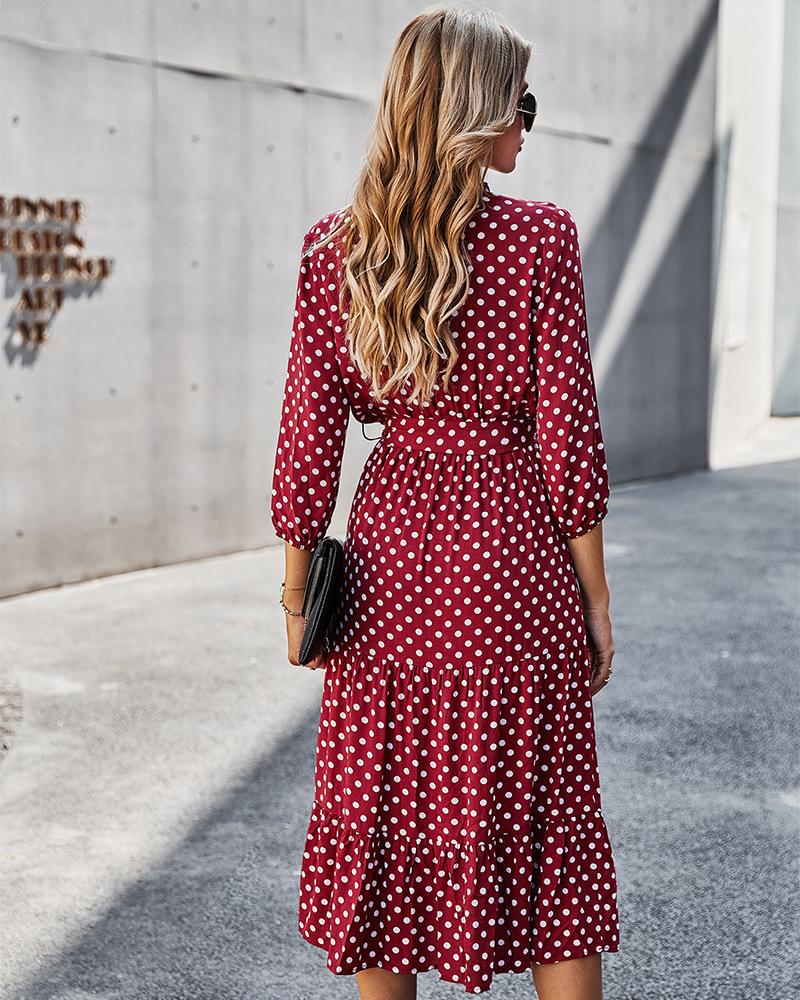 Original Design Innovative Women'S Spring/Summer 2021 Classic Wave Point Print Dress