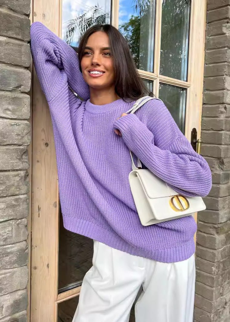 Loose Sweater Soft Fabric Round Neck Design