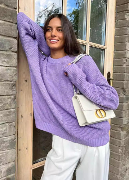 Loose Sweater Soft Fabric Round Neck Design