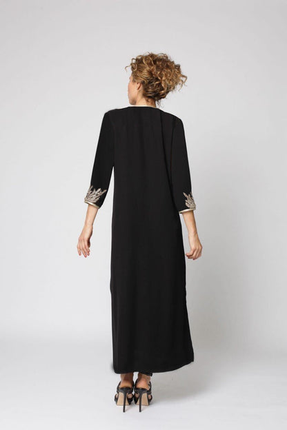 Beach Blouse Man Cotton Long Sleeve Embroidered Robe Resort Dress