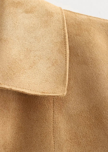 Suede Jacket Classic Button Up Design
