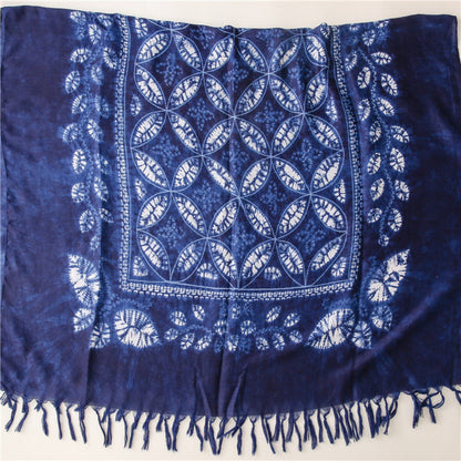 Scarvii - Boho Tie-Dye Teal Scarf