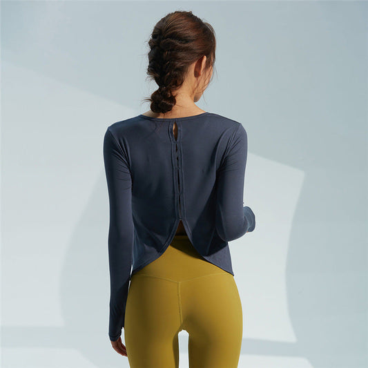 Breathable Long-Sleeved Women'S Multicolor Optional Quick-Drying Yoga Clothes Cuff Finger Hole Sports Jacket