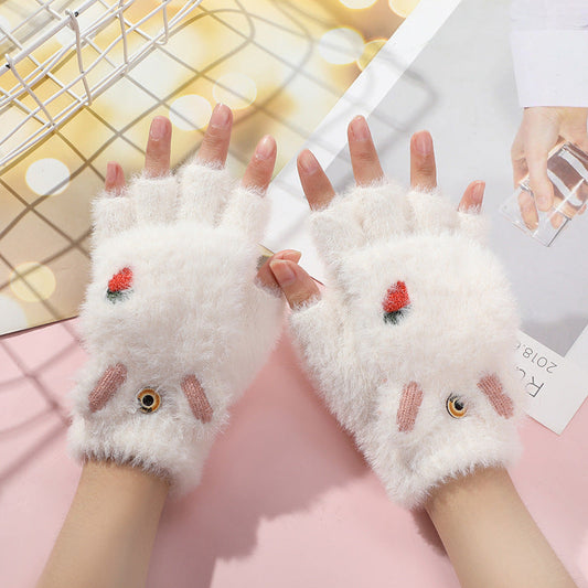 Cute Cartoon Fleece Gloves for Kids and Adults
