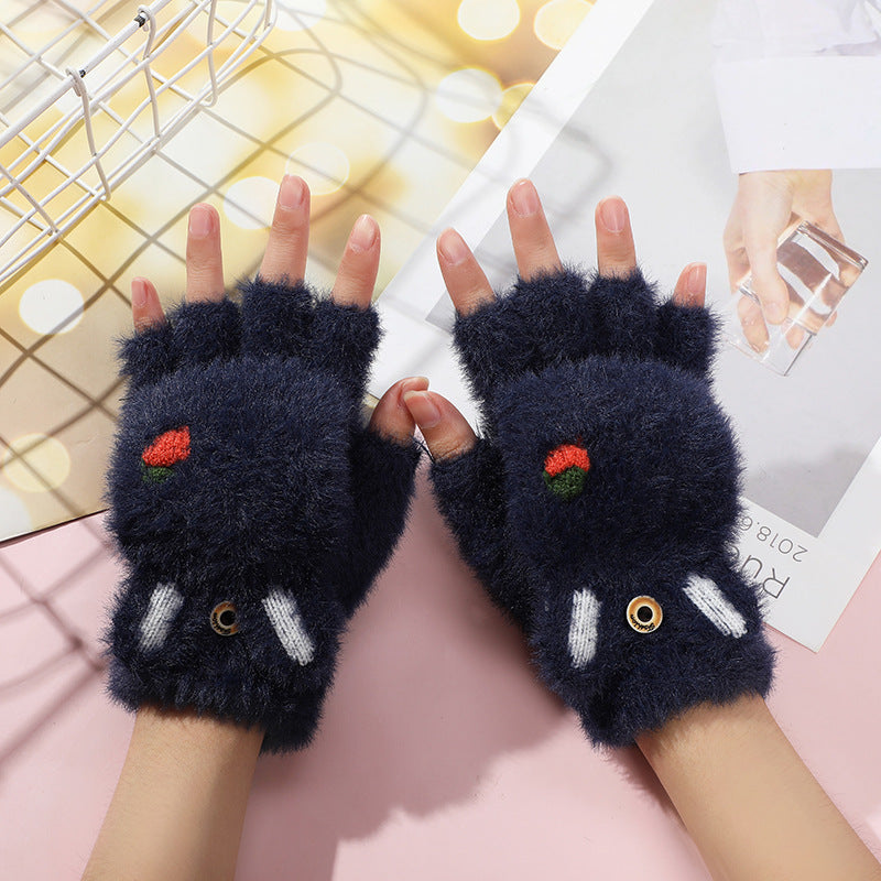 Cute Cartoon Fleece Gloves for Kids and Adults