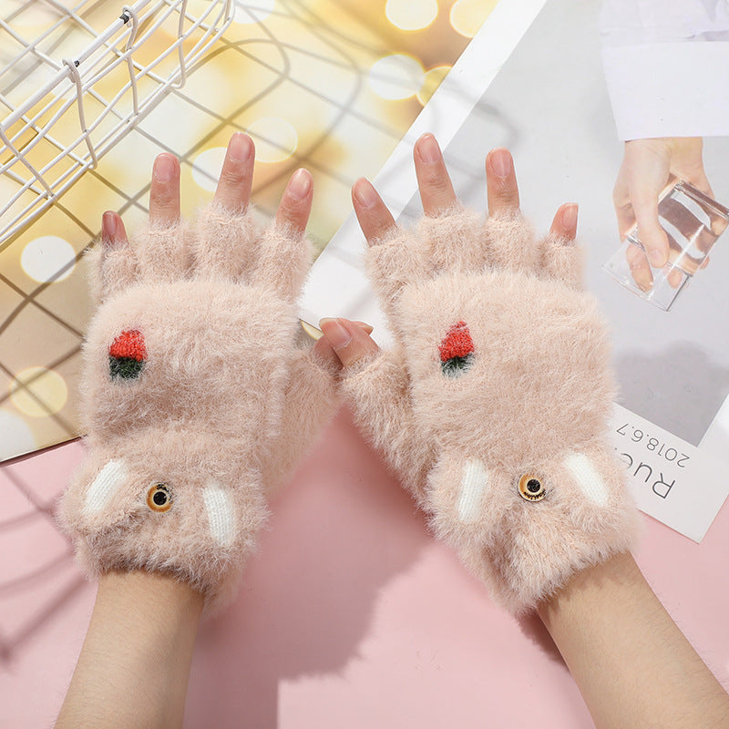 Cute Cartoon Fleece Gloves for Kids and Adults