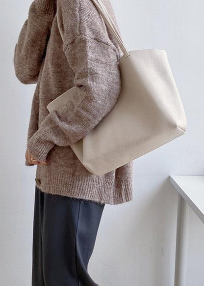 Leather Tote Bag Large Capacity Minimalist Design