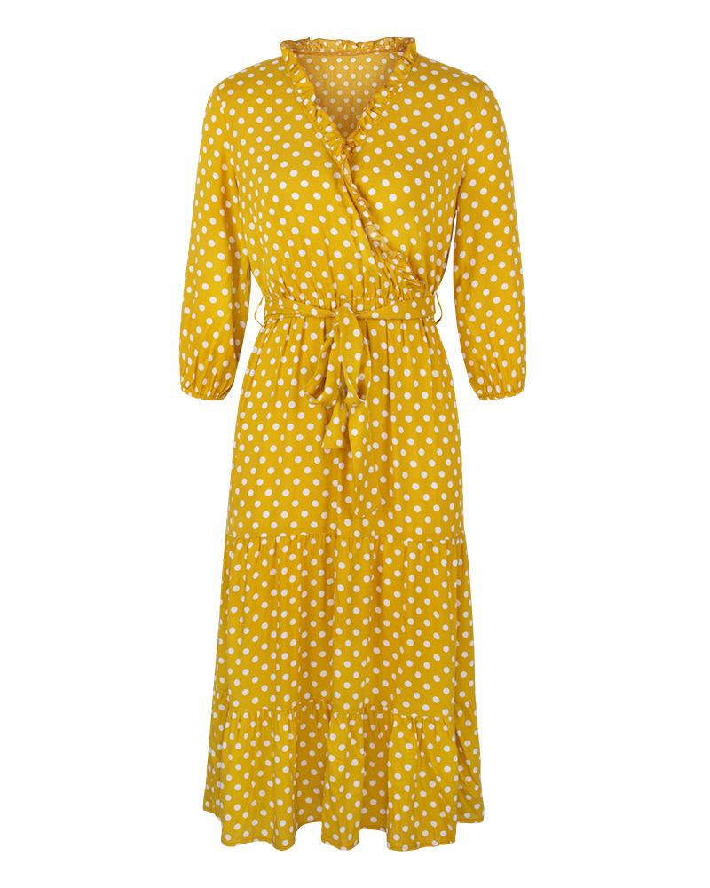 Original Design Innovative Women'S Spring/Summer 2021 Classic Wave Point Print Dress