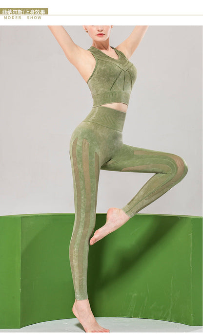 Solid Color Seamless Wash Yoga Pants Women'S Sports Tights