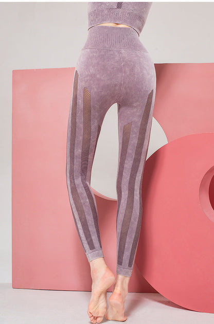 Solid Color Seamless Wash Yoga Pants Women'S Sports Tights