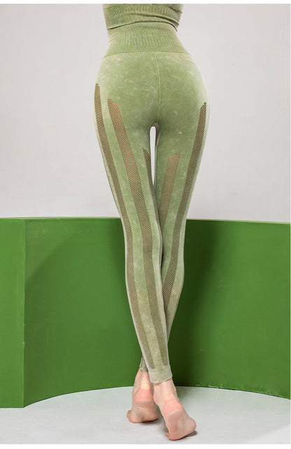 Solid Color Seamless Wash Yoga Pants Women'S Sports Tights